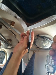 So we used a sharpie marker to outline the snap stud...