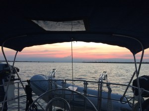 Anchoring in Alligator River - a long, hot day, but a good day.