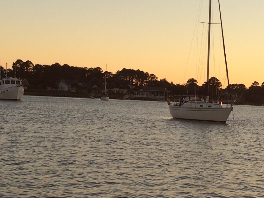 Anchor down 5:15. Herb River in Georgia. MM 585.