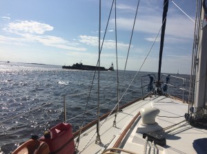 Passing a tug on port...
