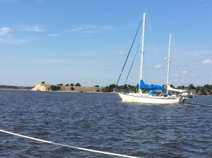 ...only to be passed by a sailboat on starboard.